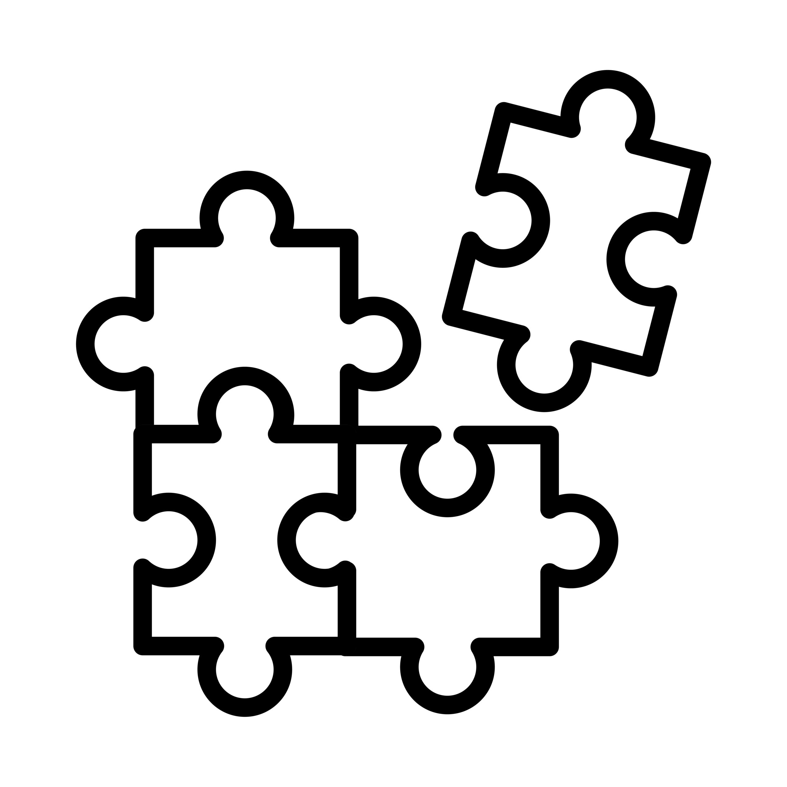 puzzle game pieces line style icon Title "Digital Literacy" above a pie chart showing participats were 32% Digital Immigrants, 56% mixed Digital Immigrant/ Native and 12% Digital Native